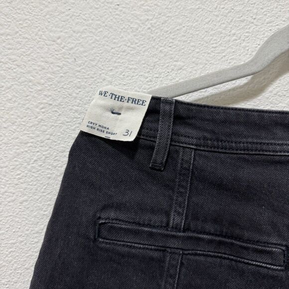 Free People x We The Free Crvy Mona High Rise Shorts In Midnight Black Sz 31 NEW - Picture 7 of 8